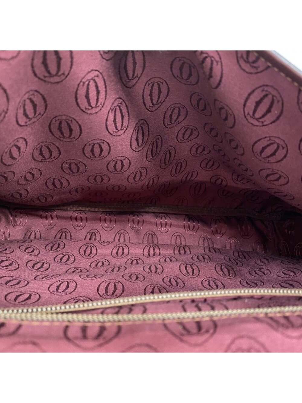 Cartier Business Bag Must Leather Bordeaux Gold Silver - Picture 4 of 9